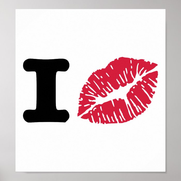 Kiss red lips posters