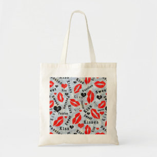 Kiss, red lips. tote bag