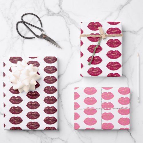 Kiss Red Lips   Wrapping Paper Sheets