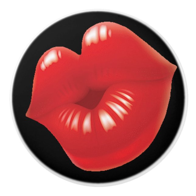 Kiss Shops  or Girls Room Ceramic Knob (Front)