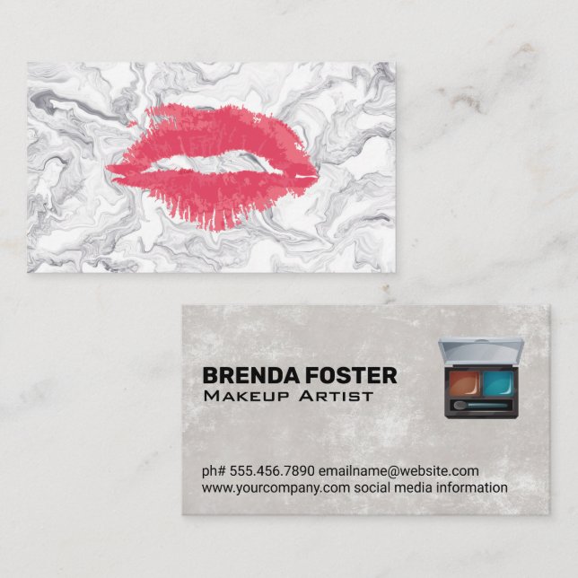 Kiss Stain | Marble Background Business Card (Front/Back)