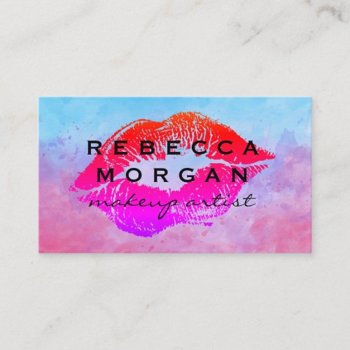 Kiss Stain  Watercolor  Business Card