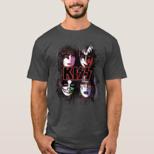 KISS the Band All Members Faces brush effect T-Shirt