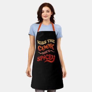 Kiss The Chef Apron - Custom Name Funny BBQ Gift