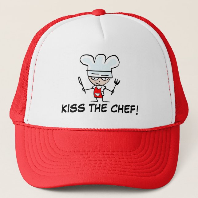 Kiss the chef | Funny bbq hat for men (Front)