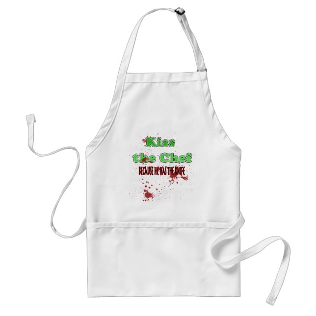 Kiss the Chef M Adult Apron (Front)