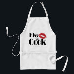 Kiss the Cook Adult Apron<br><div class="desc">Kiss the Cook text accompanied by luscious lips. High resolution image (300 dpi).</div>