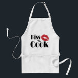Kiss the Cook Adult Apron<br><div class="desc">Kiss the Cook text accompanied by luscious lips. High resolution image (300 dpi).</div>