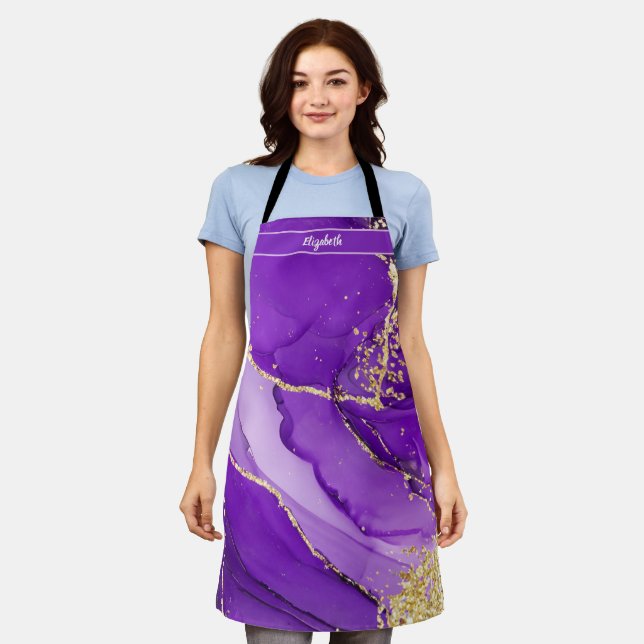 Kiss The Cook Food Chef Kitchen BBQ Baker Marble Apron (Worn)