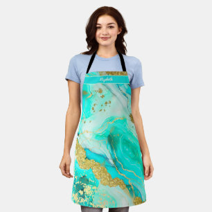 Kiss The Cook Food Chef Kitchen BBQ Baker Marble Apron