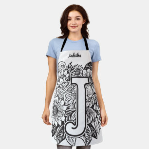 Kiss The Cook Food Chef Kitchen BBQ Baker Monogram Apron