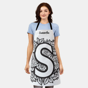 Kiss The Cook Food Chef Kitchen BBQ Baker Monogram Apron