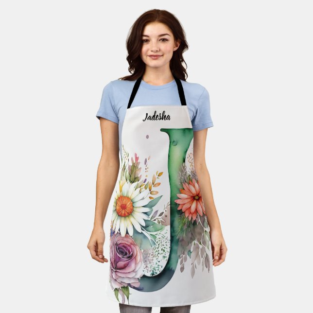 Kiss The Cook Food Chef Kitchen BBQ Baker Monogram Apron (Worn)