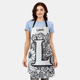 Kiss The Cook Food Chef Kitchen BBQ Baker Monogram Apron