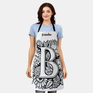 Kiss The Cook Food Chef Kitchen BBQ Baker Monogram Apron