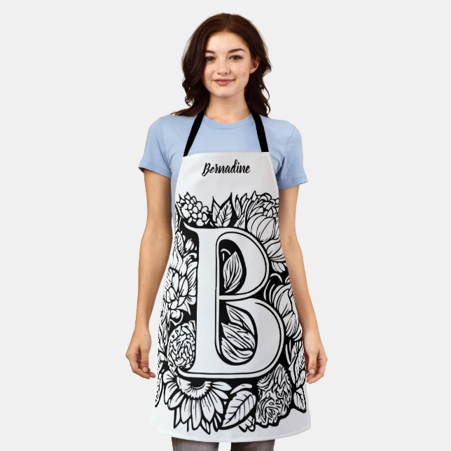 Kiss The Cook Food Chef Kitchen BBQ Baker Monogram Apron (Worn)