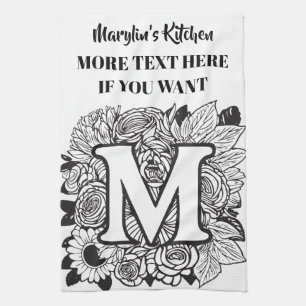 Kiss The Cook Food Chef Kitchen BBQ Baker Monogram Towel