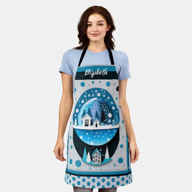 Kiss The Cook Food Chef Kitchen BBQ Baker Winter Apron (Worn)