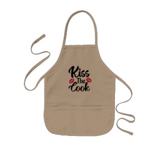 Kiss The Cook, Funny Novelty Gift, Funny Cook  Kids' Apron
