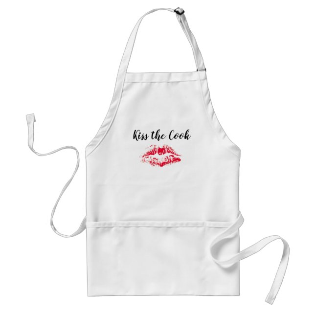 Kiss The Cook Funny Quote Adult Apron (Front)
