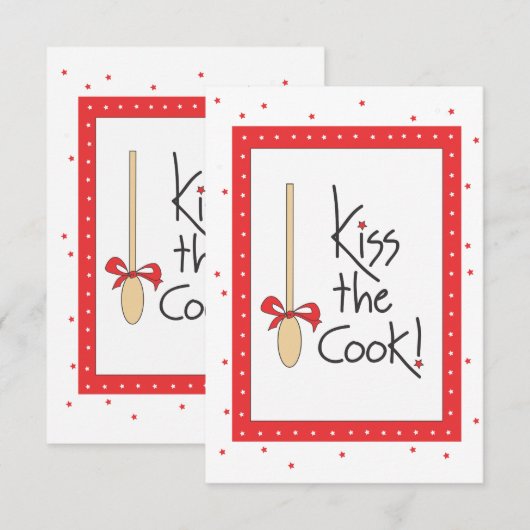 Kiss the Cook! gift card for food baskets (Front/Back)