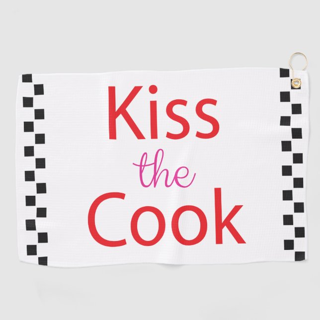 Kiss The Cook Golf Towel (Horizontal)