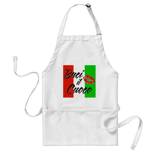 Kiss The Cook (Italian) Adult Apron (Front)
