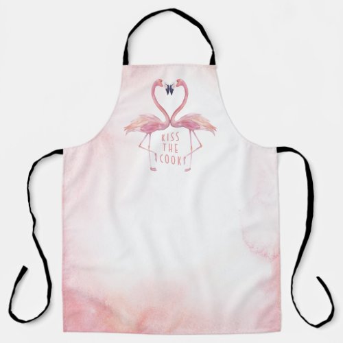 Kiss the Cook  Kissing Flamingos Kitchen  Apron