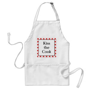 Kiss the Cook Kitchen Custom Retro Saying Adult Apron