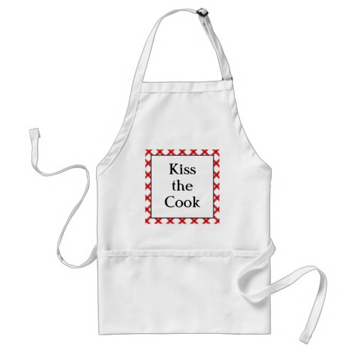 Kiss the Cook Kitchen Custom Retro Saying Adult Apron