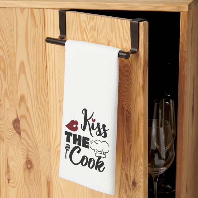 kiss the cook kitchen towel (Thirds Fold)