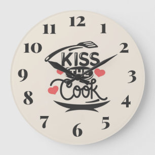 Kiss the Cook Large Clock