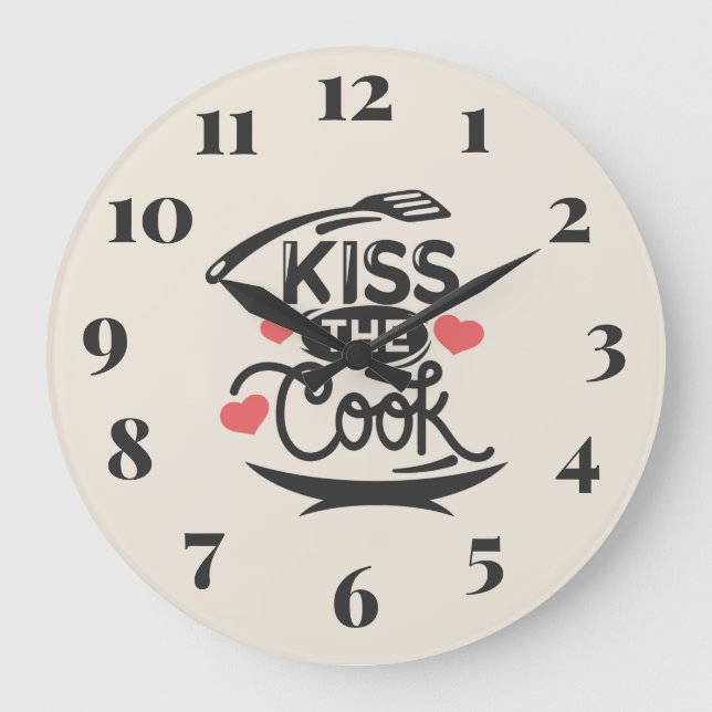Kiss the Cook Large Clock (Front)