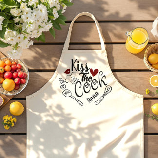 kiss the cook personalized apron
