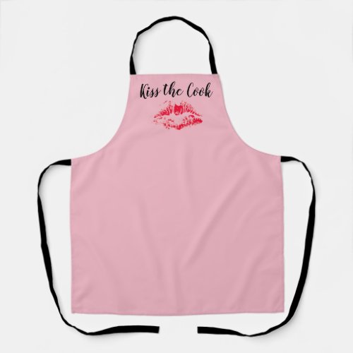 Kiss The Cook Pink Kitchen Apron