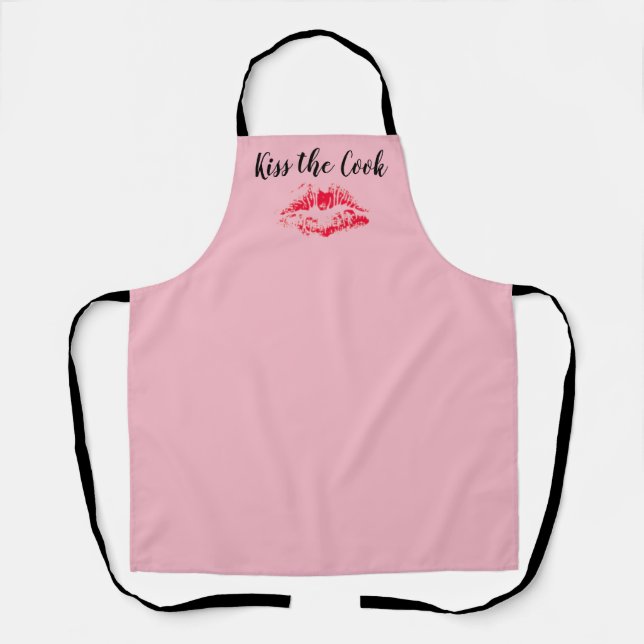 Kiss The Cook Pink Kitchen Apron (Front)