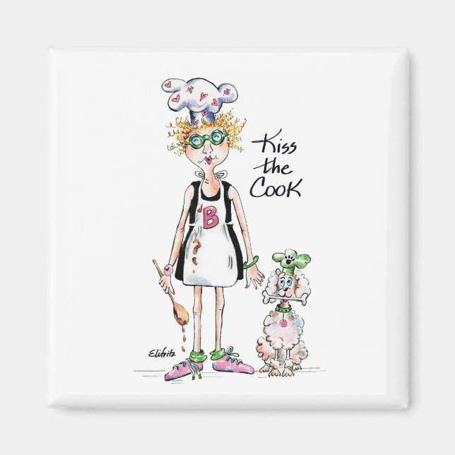 "Kiss The Cook" She needs it!  Magnet (Front)
