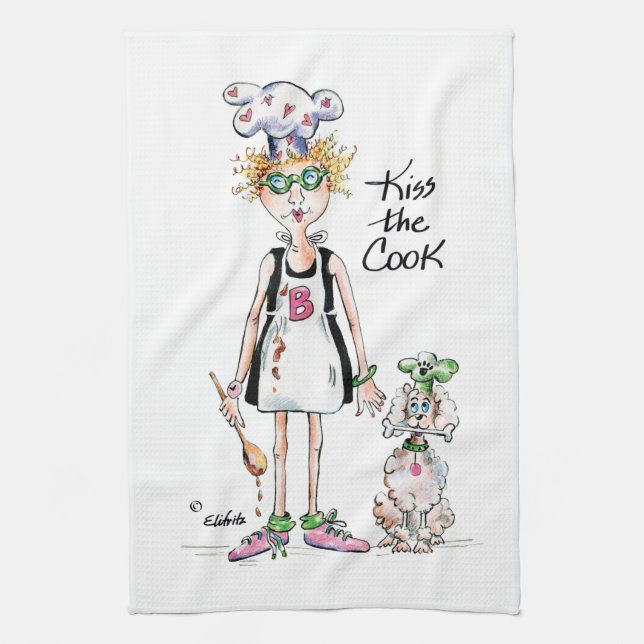 Kiss the Cook, show her your appreciation Kitchen Towel (Vertical)