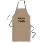 Kiss The Cook Simple Text Design Long Apron at Zazzle