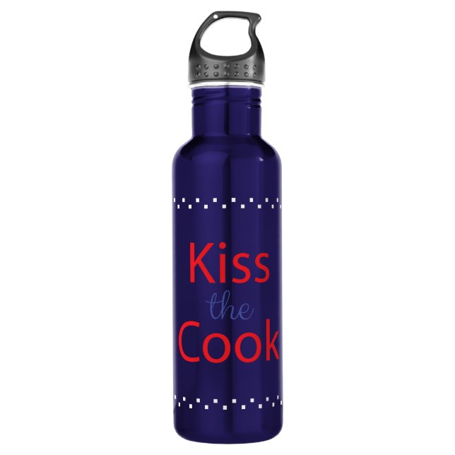 Kiss The Cook Stainless Steel Water Bottle (Front)