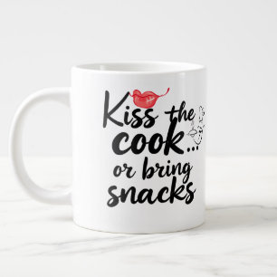 '''KISS THE COOK'' TYPOGRAPHY QUOTE GIANT COFFEE MUG