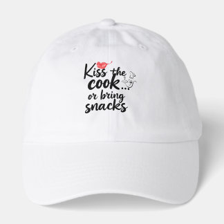 '''KISS THE COOK'' TYPOGRAPHY QUOTE HAT