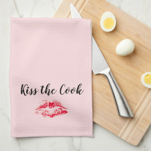Kiss The Cook Valentines Day  Kitchen Towel