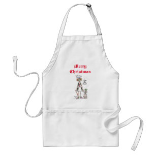 "Kiss the Cook" vignette tired woman needs support Adult Apron