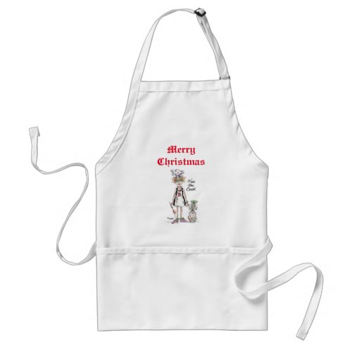Kiss the Cook vignette tired woman needs support Adult Apron