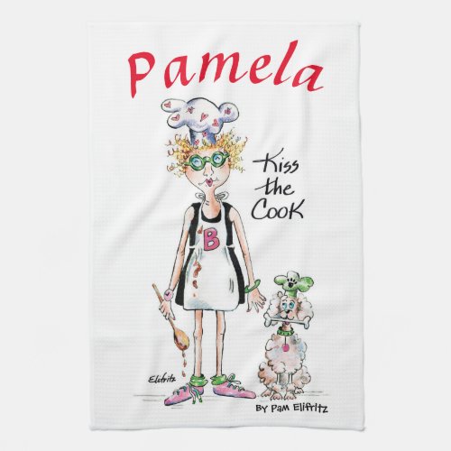 Kiss the Cook vignette tired woman needs support Kitchen Towel