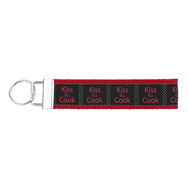 Kiss The Cook Wrist Keychain (Keys on Left)