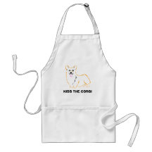 Kiss the corgi apron