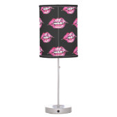 Kiss the Lips - Pink & Black Table Lamp (Back)
