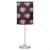Kiss the Lips - Pink & Black Table Lamp (Left)